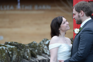 Wedding photography British couple outside looking eyes